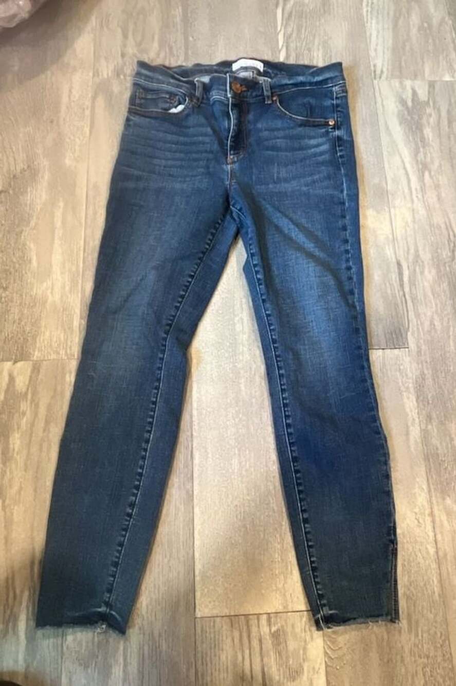 LOFT Skinny Jeans Size 28 6 Blue Denim Distressed Ankle